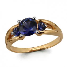 Золотое кольцо AQUAMARINE 63979Н с гидротермальным сапфиром 63979Н фото