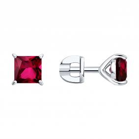 Серебряные серьги SOKOLOV 64020010 с рубином 64020010 фото
