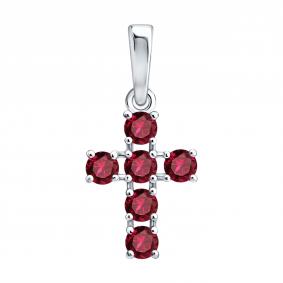 Серебряная подвеска SOKOLOV 64030002 с рубином 64030002 фото