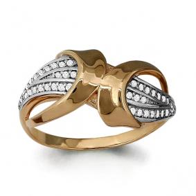 Золотое кольцо AQUAMARINE 64035А с фианитом 64035А фото