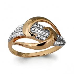 Золотое кольцо AQUAMARINE 64036А с фианитом 64036А фото