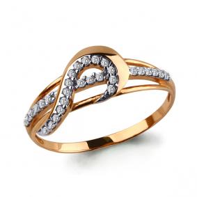 Золотое кольцо AQUAMARINE 64062А с фианитом 64062А фото