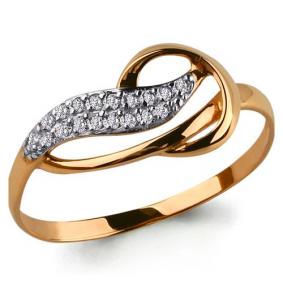 Золотое кольцо AQUAMARINE 64064 с фианитом 64064 фото