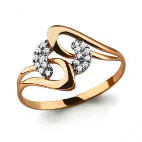 Золотое кольцо AQUAMARINE 64066 с фианитом 64066 фото