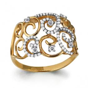 Золотое кольцо AQUAMARINE 64084А 64084А фото