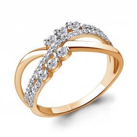 Золотое кольцо AQUAMARINE 64139А с фианитом 64139А фото