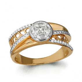 Золотое кольцо AQUAMARINE 64170А 64170А фото