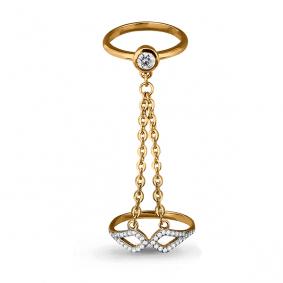 Золотое кольцо AQUAMARINE 64217А с фианитом 64217А фото