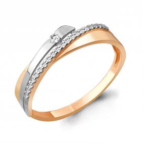 Золотое кольцо AQUAMARINE 64373А с фианитом 64373А фото