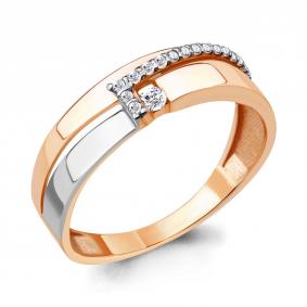 Золотое кольцо AQUAMARINE 64376А с фианитом 64376А фото