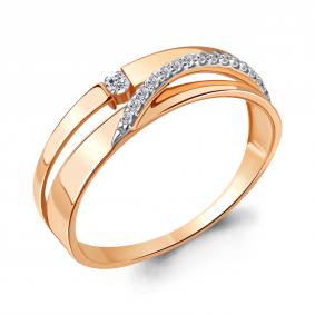 Золотое кольцо AQUAMARINE 64379А с фианитом 64379А фото