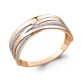 Золотое кольцо AQUAMARINE 64382А с фианитом 64382А фото