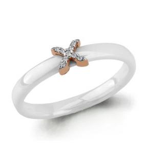 Золотое кольцо AQUAMARINE 64429А с фианитом и керамикой 64429А фото