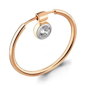 Золотое кольцо AQUAMARINE 64590А с фианитом 64590А фото