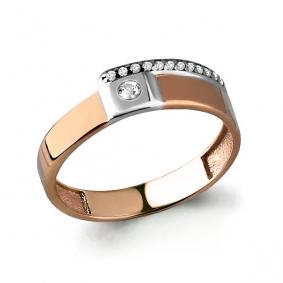 Золотое кольцо AQUAMARINE 64683А с фианитом 64683А фото