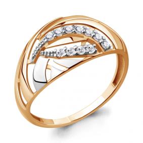 Золотое кольцо AQUAMARINE 64690А с фианитом 64690А фото