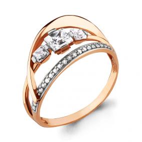 Золотое кольцо AQUAMARINE 64717А с фианитом 64717А фото