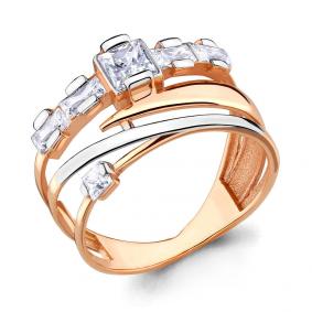 Золотое кольцо AQUAMARINE 64721 с фианитом 64721 фото