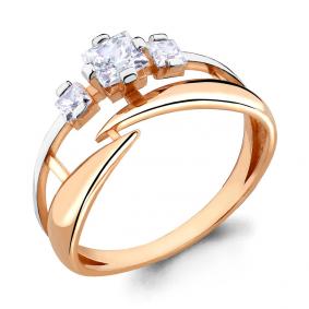 Золотое кольцо AQUAMARINE 64732 с фианитом 64732 фото