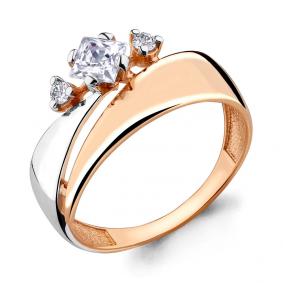 Золотое кольцо AQUAMARINE 64734 с фианитом 64734 фото