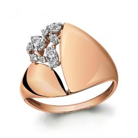 Золотое кольцо AQUAMARINE 64774А с фианитом 64774А фото