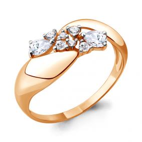 Золотое кольцо AQUAMARINE 64777А с фианитом 64777А фото