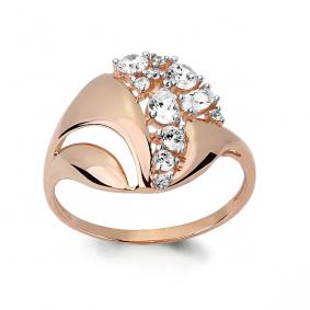 Золотое кольцо AQUAMARINE 64778А с фианитом 64778А фото