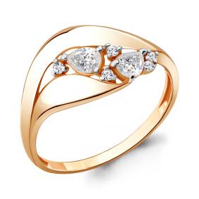 Золотое кольцо AQUAMARINE 64781А с фианитом 64781А фото