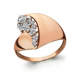 Золотое кольцо AQUAMARINE 64783А с фианитом 64783А фото