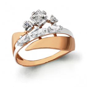 Золотое кольцо AQUAMARINE 64795А с фианитом 64795А фото