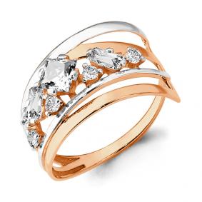 Золотое кольцо AQUAMARINE 64797А с фианитом 64797А фото