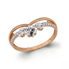 Золотое кольцо AQUAMARINE 64798А с фианитом 64798А фото