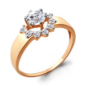 Золотое кольцо AQUAMARINE 64814 с Swarovski 64814 фото