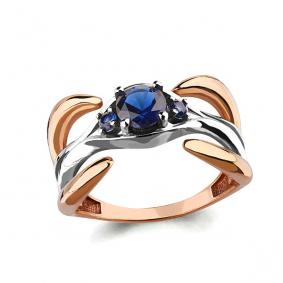 Золотое кольцо AQUAMARINE 64822Н с гидротермальным сапфиром 64822Н фото