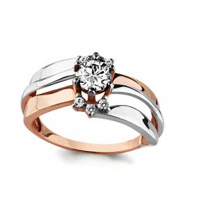 Золотое кольцо AQUAMARINE 64823А с Swarovski 64823А фото