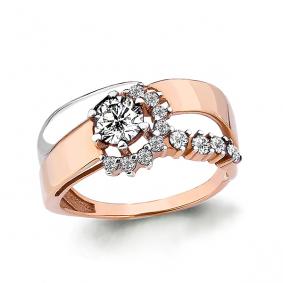 Золотое кольцо AQUAMARINE 64827А с Swarovski 64827А фото