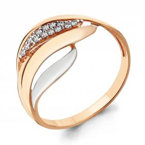 Золотое кольцо AQUAMARINE 64988А с фианитом 64988А фото