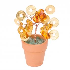 Подарочный сувенир Денежное дерево из полистоуна ИП Шавкунов ИН с янтарём 65591291 65591291 фото
