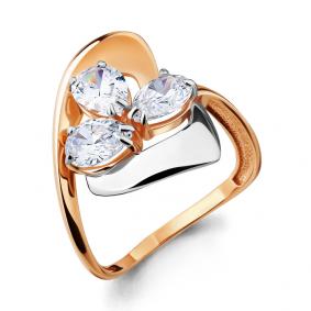 Золотое кольцо AQUAMARINE 65903 с фианитом 65903 фото