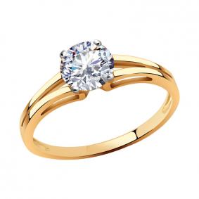 Золотое кольцо AQUAMARINE 66043 с Swarovski 66043 фото