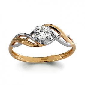 Золотое кольцо AQUAMARINE 66079 с Swarovski 66079 фото