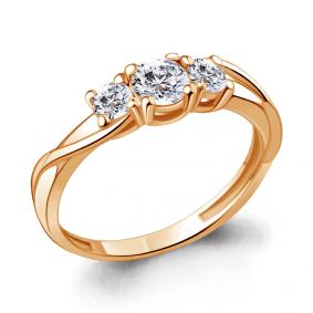 Золотое кольцо AQUAMARINE 66080 с Swarovski 66080 фото