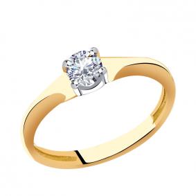 Золотое кольцо AQUAMARINE 66086 с Swarovski 66086 фото