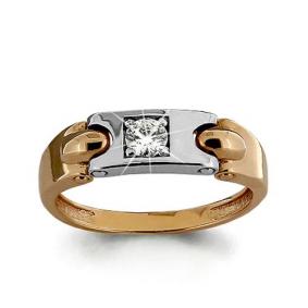 Золотое кольцо AQUAMARINE 66128 с фианитом 66128 фото