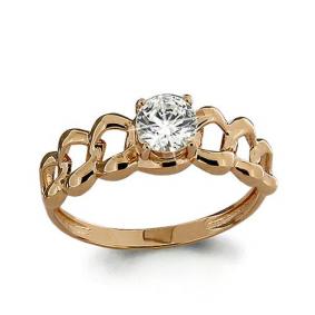 Золотое кольцо AQUAMARINE 66188 с фианитом 66188 фото