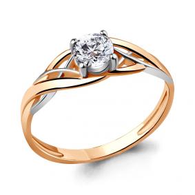 Золотое кольцо AQUAMARINE 661901 с фианитом 661901 фото