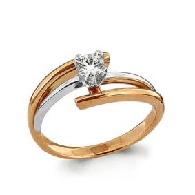 Золотое кольцо AQUAMARINE 66205 с фианитом 66205 фото