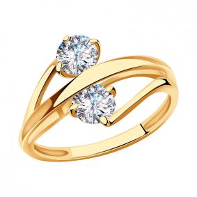 Золотое кольцо AQUAMARINE 66263 с Swarovski 66263 фото