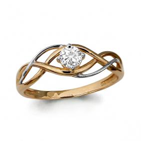 Золотое кольцо AQUAMARINE 66275 с Swarovski 66275 фото