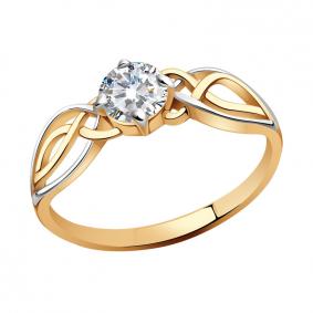 Золотое кольцо AQUAMARINE 66277 с Swarovski 66277 фото